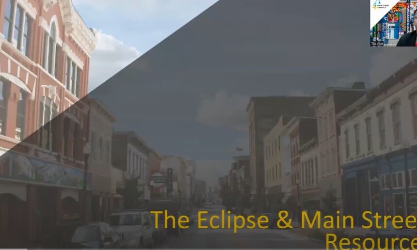 PowerPoint slide reading, "The Eclipse & Main Street: Resources:"