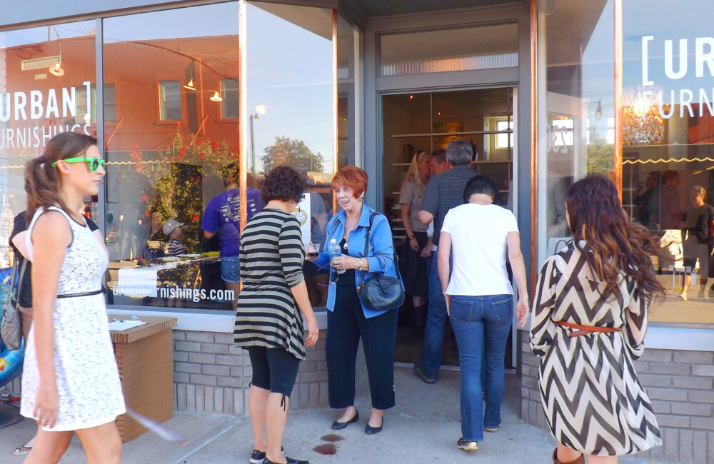 People visit a retail store.