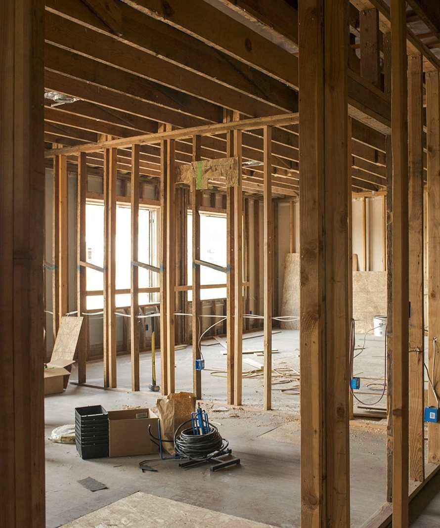 Interior of the Kern building during rehabilitation in 2017.