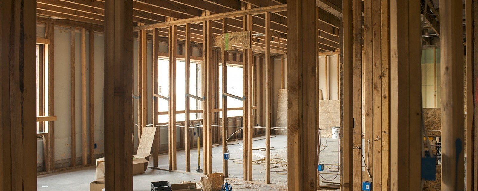 Interior of the Kern building during rehabilitation in 2017.