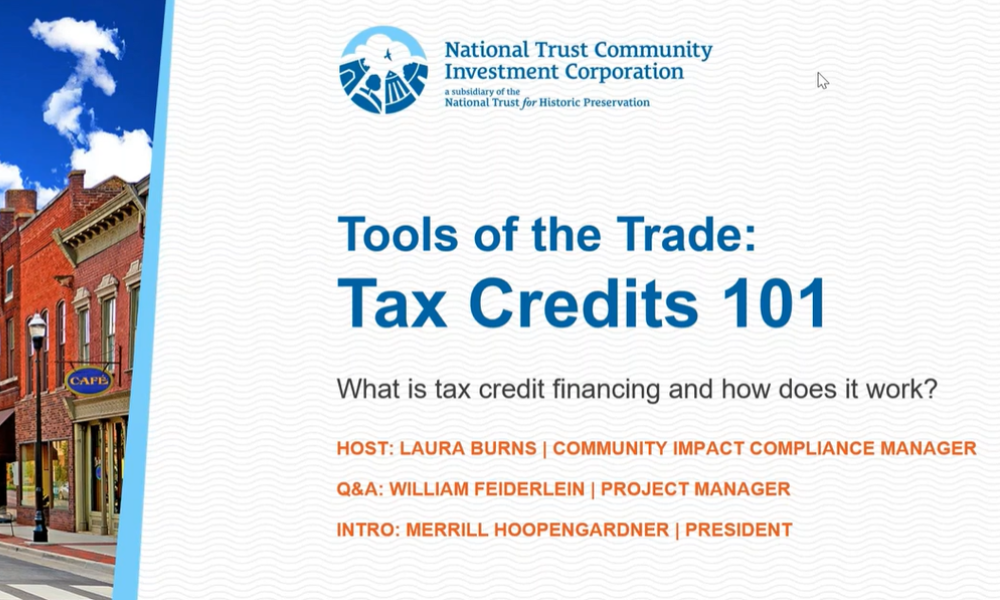 Tools of the trade: tax credits 101. What is tax credit financing and how does it work?