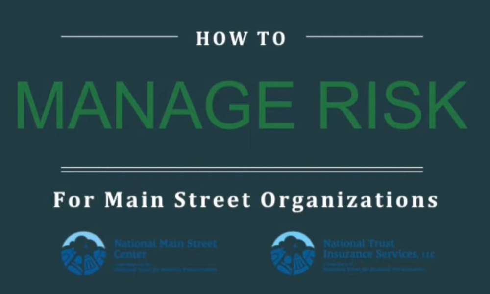 How to manage risk for Main Street organizations. Logos for MSA and National Trust Insurance Services