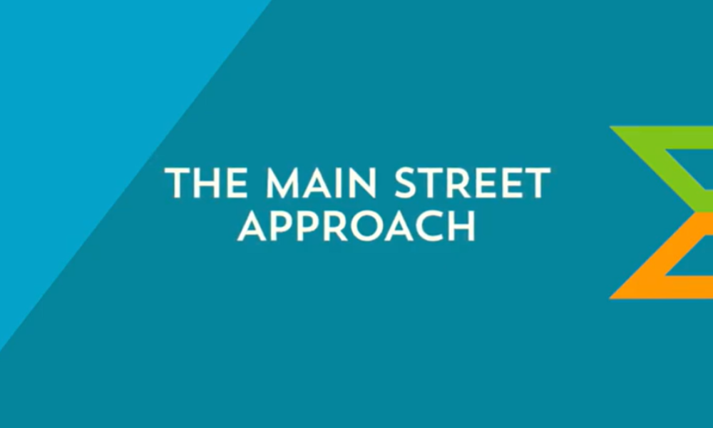 Graphic featuring the Main Street logo and the words "the Main Street Approach"