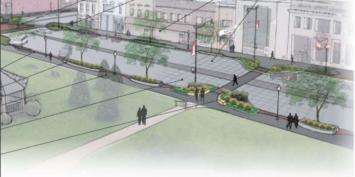 An illustration of a downtown parks project