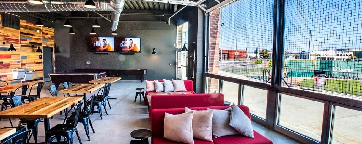 Renovated apartments next to a baseball field