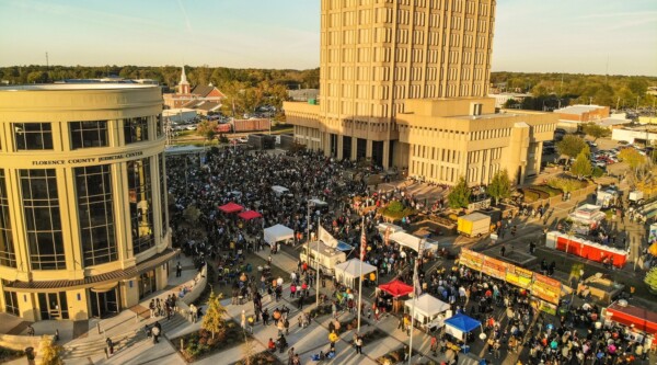 Crowds attending the SC Pecan Fest in Downtown Florence, SC