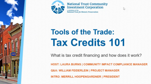 Tools of the trade: tax credits 101. What is tax credit financing and how does it work?