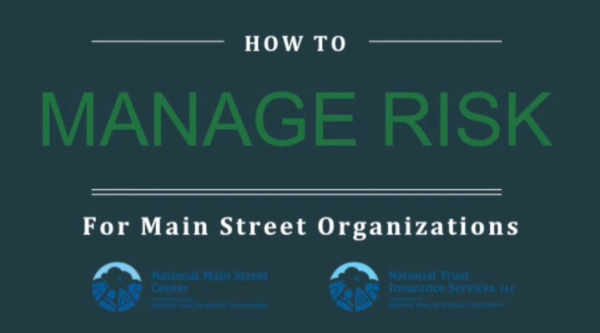 How to manage risk for Main Street organizations. Logos for MSA and National Trust Insurance Services