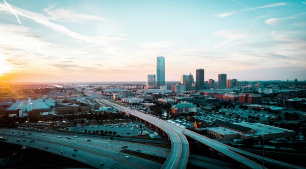 Skyline and highways in Oklahoma City