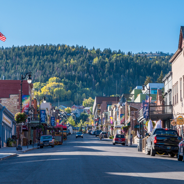 Downtown with historic buildings