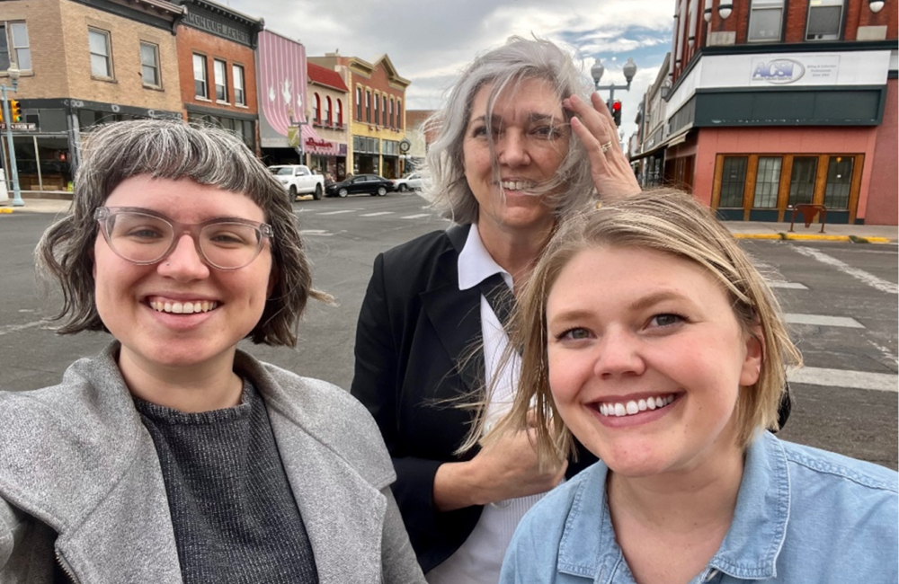 Jackie Swihart poses with Senior Program Officer Lisa Thompson and former Education Manager Kaity O’Reilly in Laramie, Wyoming.