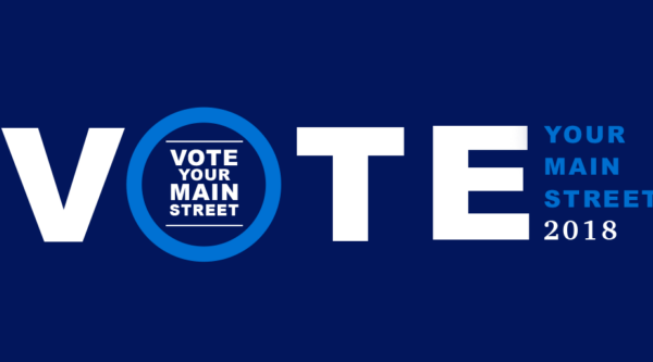 Designed image reading, "Vote Your Main Street 2018"