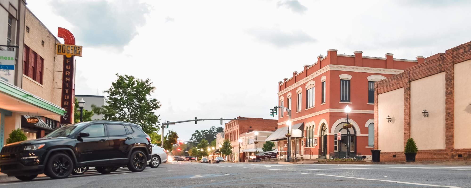 Streetscape with historic buildings