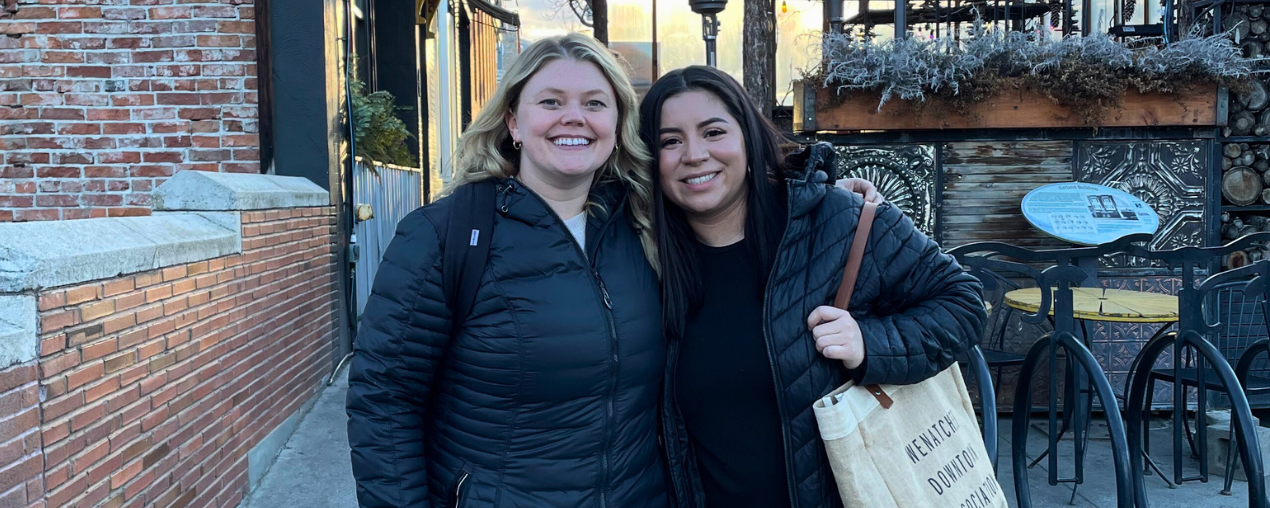 Jackie Swihart with Rosa Pulido, Executive Director of Wenatchee Downtown Association in Washington.