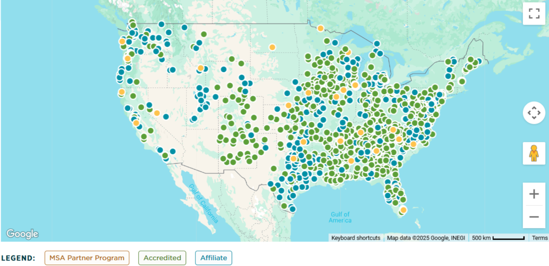 Screenshot of the Main Street Community map