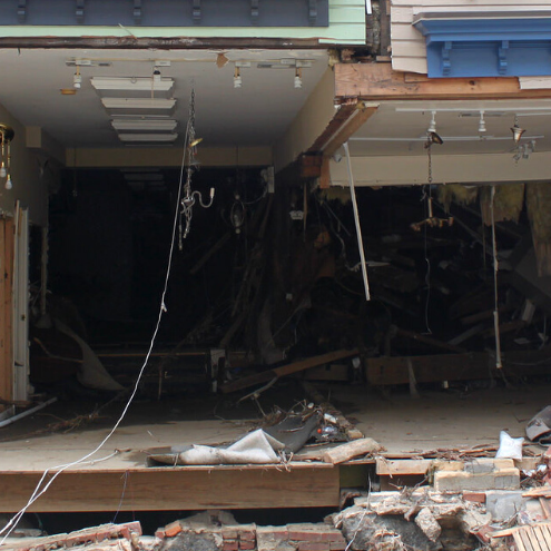 A destroyed business in downtown Ellicott City after flooding in 2016.