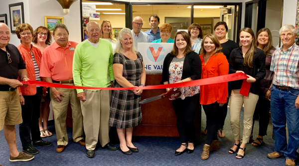 The ribbon cutting ceremony of The Vault, a coworking space in Charlevoix, Michigan