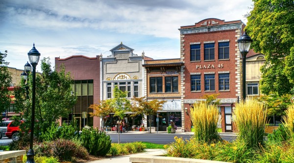 Historic buildings along Main Street in Logan, Utah