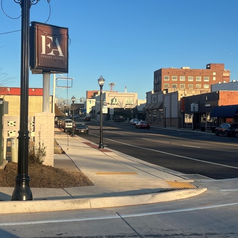 Streetscape improvements in Downtown Ruston.