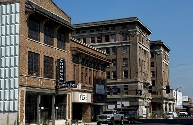 Historic Main Street with brick buildings