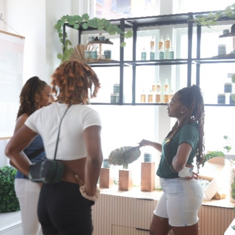 View of shoppers at Sweet Auburn Works
