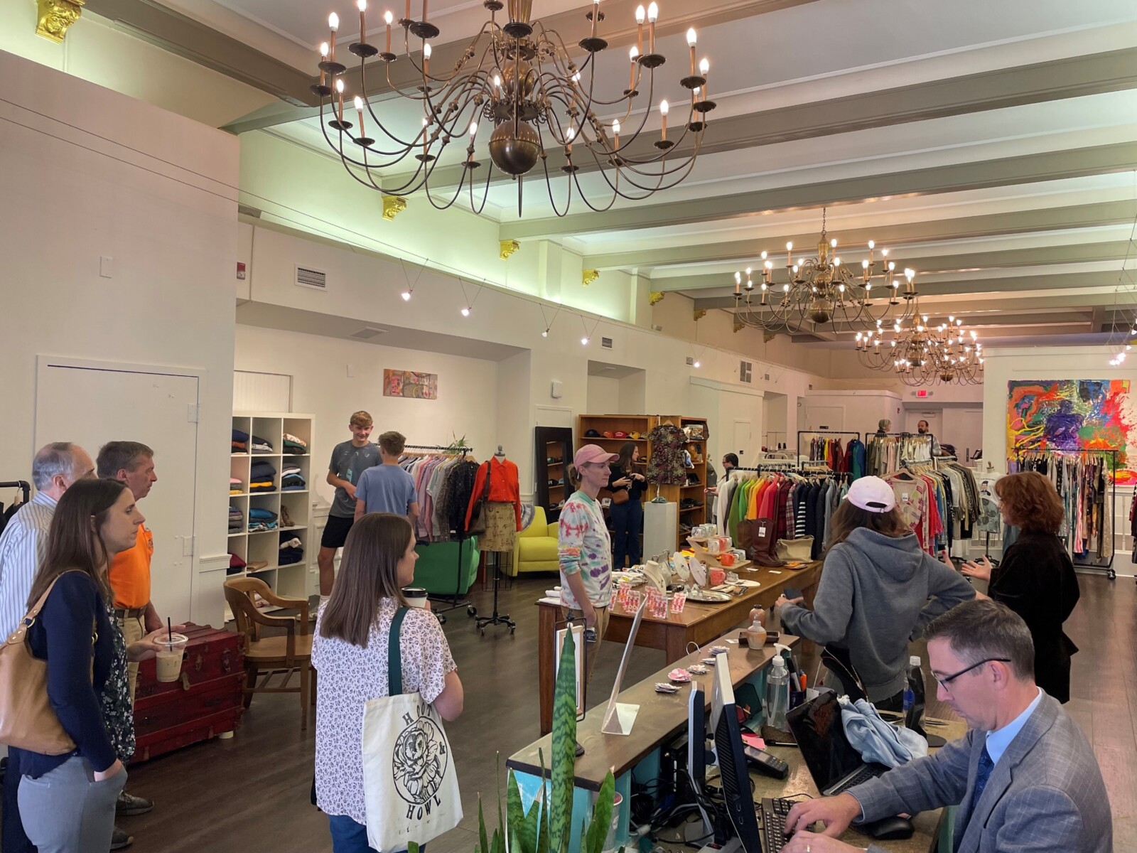 People shopping in The Retail Lab