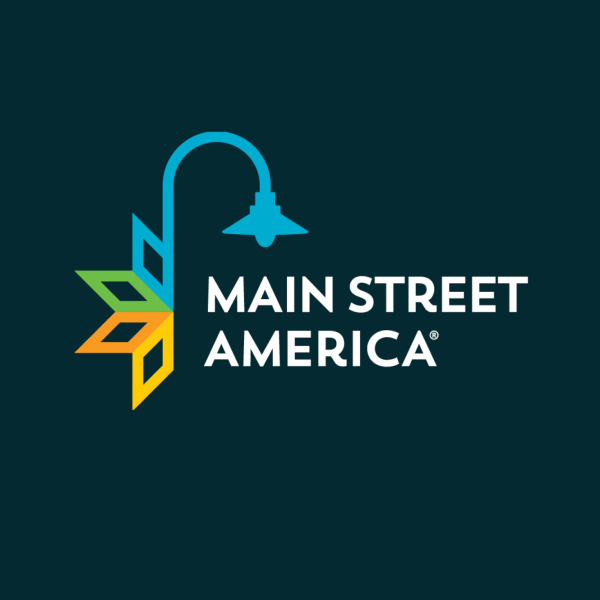 Main Street America logo on a dark color field.